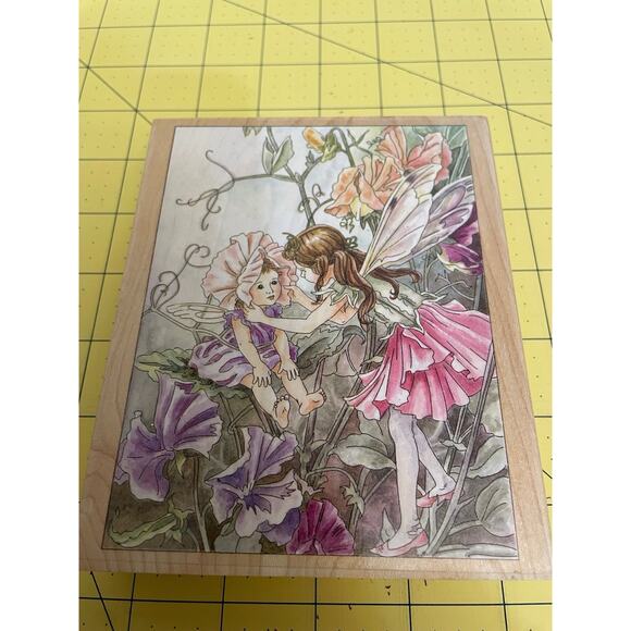 STAMPS HAPPEN - Sweet Pea Flower Fairies Wood Mounted Rubber Stamp 90026 - Picture 2 of 7